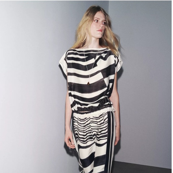 Zara Black and White Striped Top - Picture 3 of 5